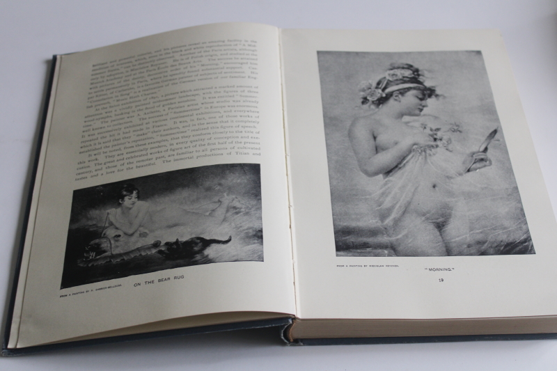 photo of antique 1917 art book, famous pictures tasteful draped nudes monochrome prints for framing  #5