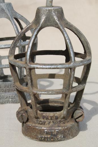 photo of antique 1920s vintage industrial light cages for work light or factory lighting #3