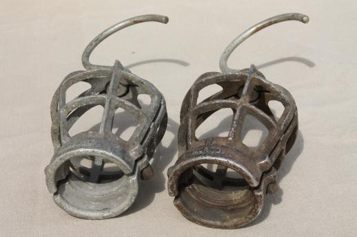 photo of antique 1920s vintage industrial light cages for work light or factory lighting #5