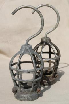 catalog photo of antique 1920s vintage industrial light cages for work light or factory lighting