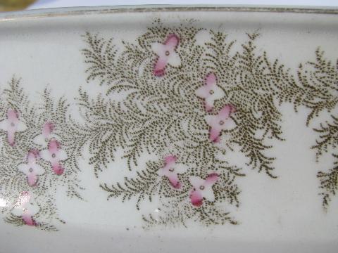 photo of antique 19th century ironstone china covered serving dish tureen, old English transferware #4