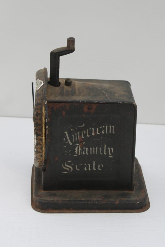 photo of antique American Cutlery Family Scale Victorian vintage kitchen scale gold & black paint #6