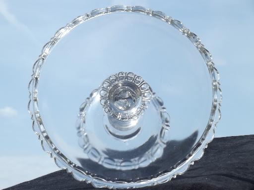 photo of antique Apollo pattern glass cake stand pedestal plate, vintage EAPG #2