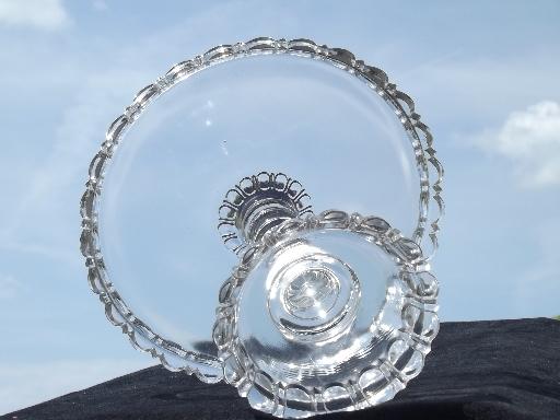 photo of antique Apollo pattern glass cake stand pedestal plate, vintage EAPG #4