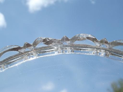 photo of antique Apollo pattern glass cake stand pedestal plate, vintage EAPG #7