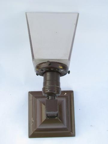 photo of antique Arts & Crafts Mission vintage solid brass architectural wall sconce #3