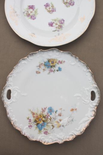 photo of antique Bavaria & Germany china bowls lot, embossed porcelain w/ lovely old florals #7