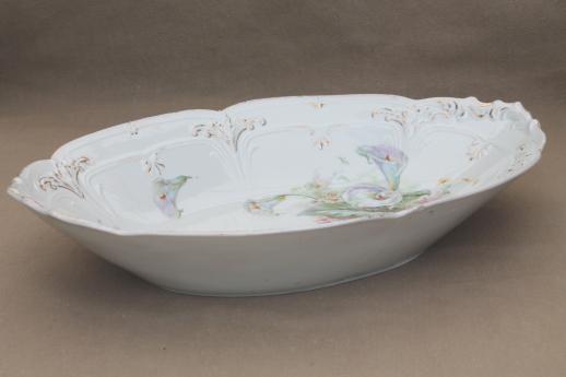 photo of antique Bavaria & Germany china bowls lot, embossed porcelain w/ lovely old florals #14