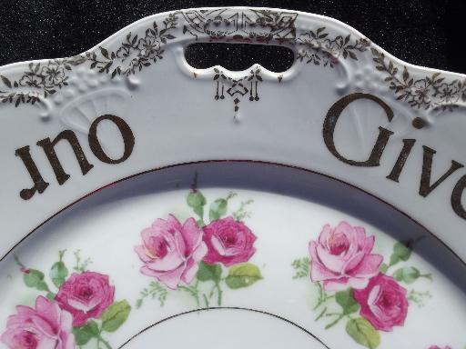 photo of antique Bavaria china motto plate, Give Us This Day Our Daily Bread #2