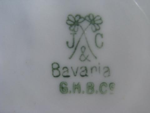 photo of antique Bavaria china plate, hand-painted violets and lily of the valley #4