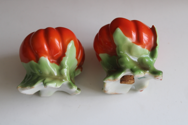 photo of antique Bavaria hand painted china S&P shakers, heirloom tomatoes or cinderella pumpkins  #4