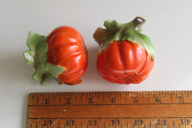 photo of antique Bavaria hand painted china S&P shakers, heirloom tomatoes or cinderella pumpkins  #7