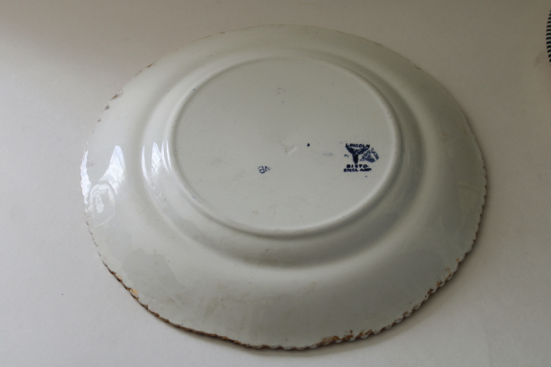 photo of antique Bishop & Stonier Bisto china blue transferware turkey pattern dinner plate  #4