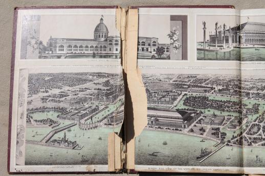 photo of antique Chicago World's Fair illustrations, 1893 Columbian Exposition album half tone engravings #4