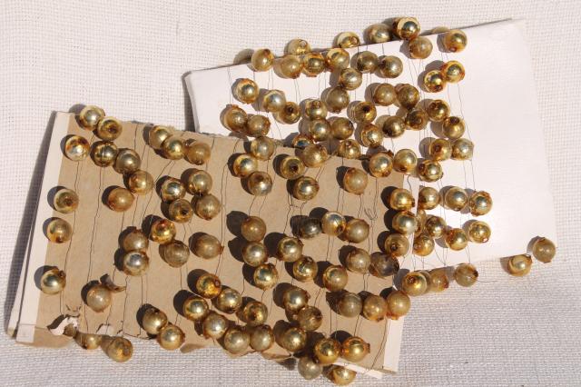 photo of antique Christmas garland, gold mercury glass balls baubles, vintage tree ornament decoration #1