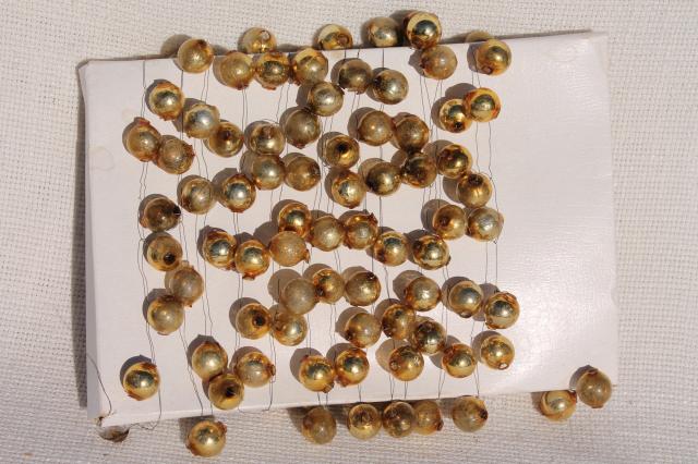 photo of antique Christmas garland, gold mercury glass balls baubles, vintage tree ornament decoration #3