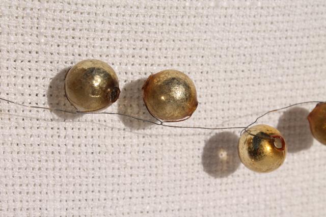 photo of antique Christmas garland, gold mercury glass balls baubles, vintage tree ornament decoration #6