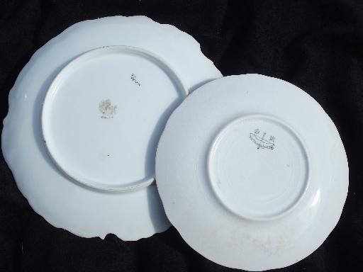 photo of antique Christmas holly china plates, hand-painted Germany and souvenir #4