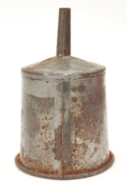 photo of antique Coleman lamp oil funnel filter, early 1900s vintage lantern tool #6