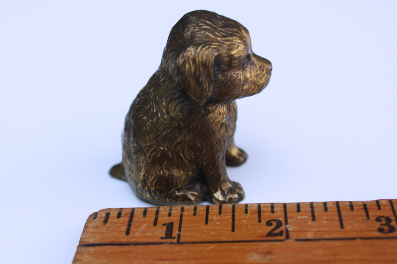 photo of antique Crane & Breed (Reed?) miniature cast metal dog figurine paperweight, shaggy puppy  #4