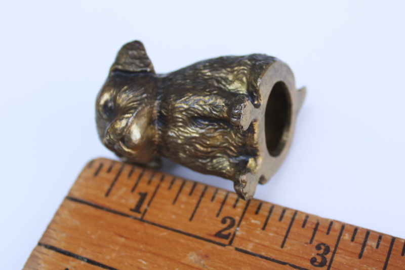 photo of antique Crane & Breed (Reed?) miniature cast metal dog figurine paperweight, shaggy puppy  #5