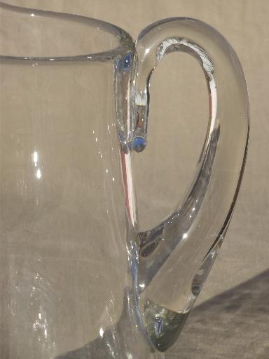 photo of antique EAPG Dakota pattern clear glass water pitcher w/ thumbprint border #4