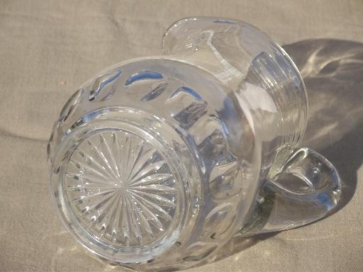 photo of antique EAPG Dakota pattern clear glass water pitcher w/ thumbprint border #5