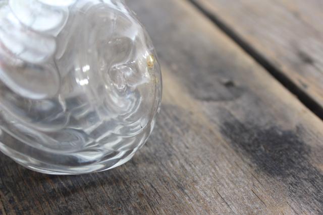 photo of antique EAPG glass cruet bottle, pitcher with pontil mark 1800s vintage Fostoria #4