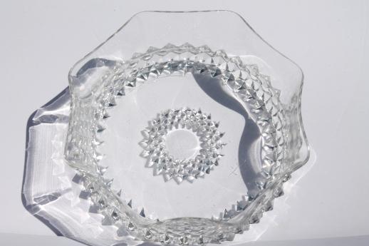 photo of antique EAPG pressed glass serving bowl, 1890s Bryce Amazon sawtooth pattern #2