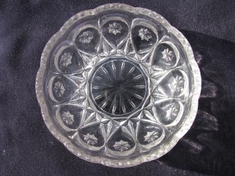 photo of antique EAPG vintage pressed glass ice cream or fruit bowls, jewel & star pattern #2