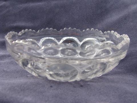 photo of antique EAPG vintage pressed glass ice cream or fruit bowls, jewel & star pattern #3