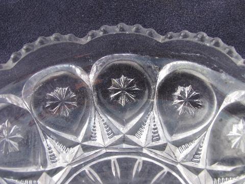 photo of antique EAPG vintage pressed glass ice cream or fruit bowls, jewel & star pattern #4