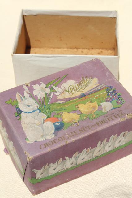 photo of antique Easter egg candy container, early 1900s vintage chocolate box holiday graphics #2