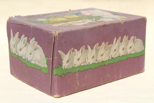 photo of antique Easter egg candy container, early 1900s vintage chocolate box holiday graphics #5