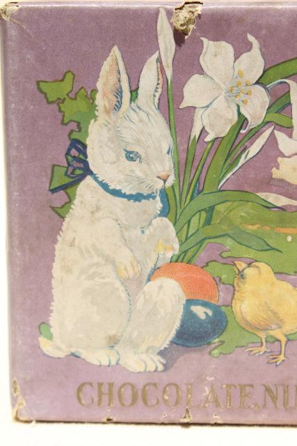 photo of antique Easter egg candy container, early 1900s vintage chocolate box holiday graphics #8