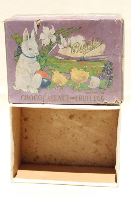 photo of antique Easter egg candy container, early 1900s vintage chocolate box holiday graphics #9