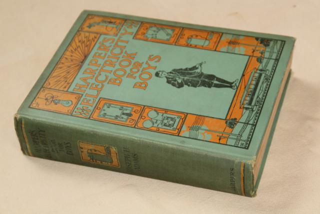 photo of antique Electricity Book for Boys handy electrical experiments projects steampunk inventor #3