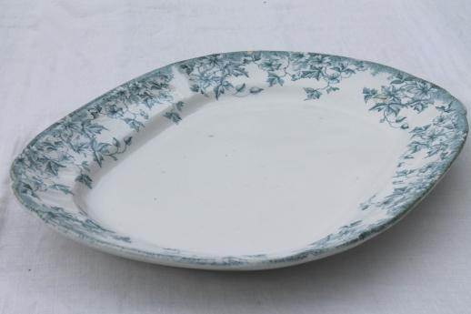 photo of antique English Staffordshire transferware china platter or tray, circa 1900 #2