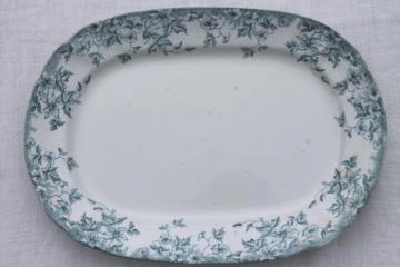 catalog photo of antique English Staffordshire transferware china platter or tray, circa 1900