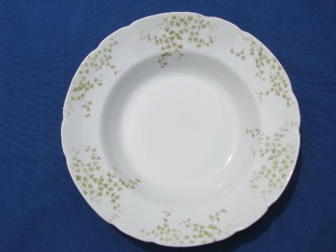 photo of antique English china soup plates, old Johnson Bros transferware #2