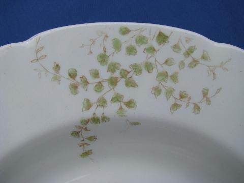 photo of antique English china soup plates, old Johnson Bros transferware #4