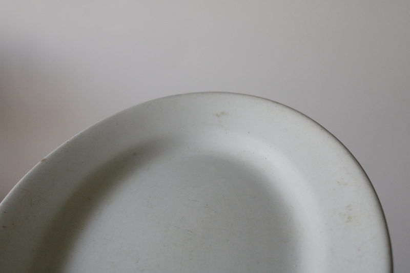 photo of antique English ironstone Pankhurst Stone China plain heavy white platter, vintage farmhouse decor  #4