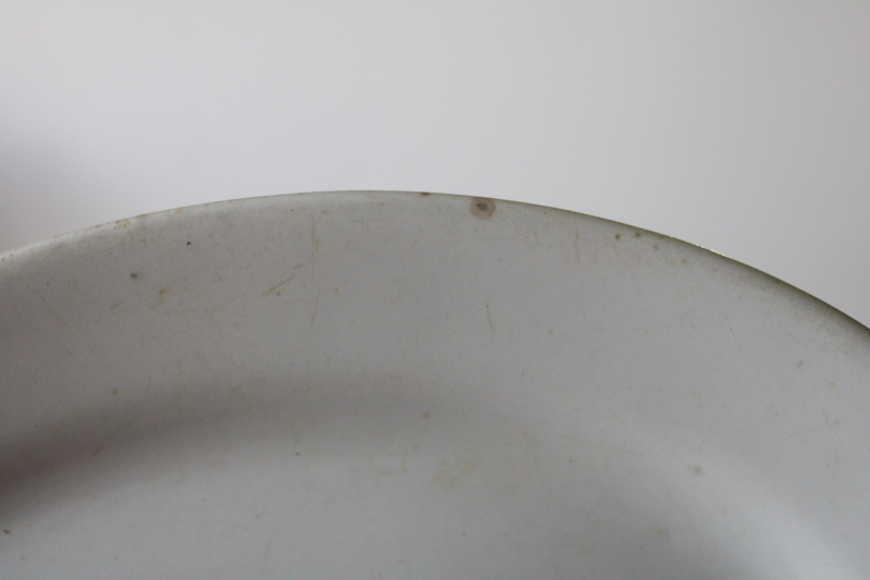 photo of antique English ironstone Pankhurst Stone China plain heavy white platter, vintage farmhouse decor  #5