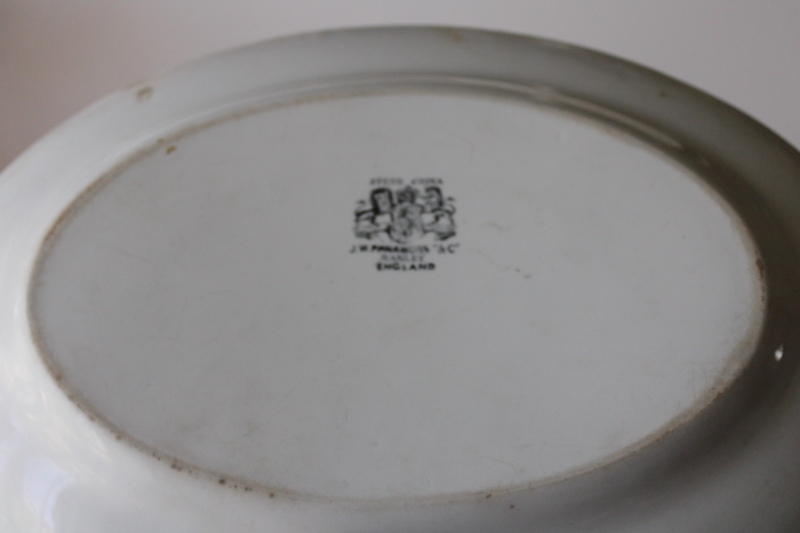 photo of antique English ironstone Pankhurst Stone China plain heavy white platter, vintage farmhouse decor  #6