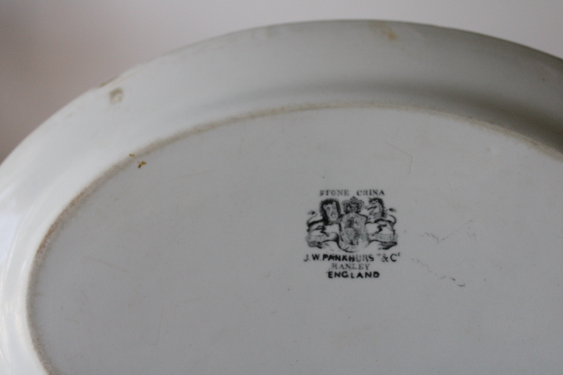 photo of antique English ironstone Pankhurst Stone China plain heavy white platter, vintage farmhouse decor  #7