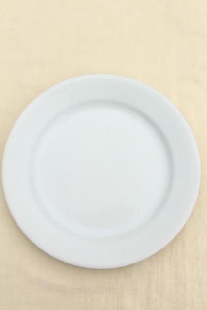 photo of antique English ironstone china plates, plain simple rustic vintage white tableware #7