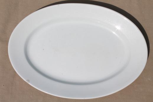 photo of antique English ironstone china platter collection, large & small oval platters #4