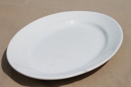 photo of antique English ironstone china platter collection, large & small oval platters #5