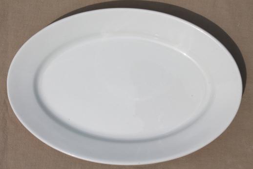 photo of antique English ironstone china platter collection, large & small oval platters #6