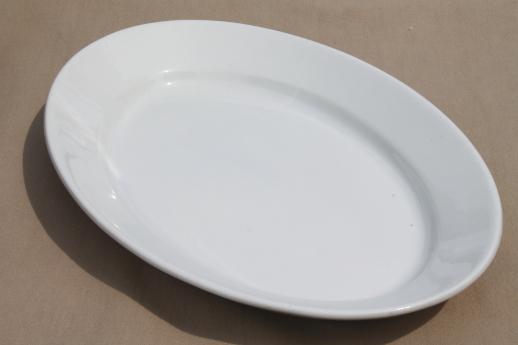 photo of antique English ironstone china platter collection, large & small oval platters #7